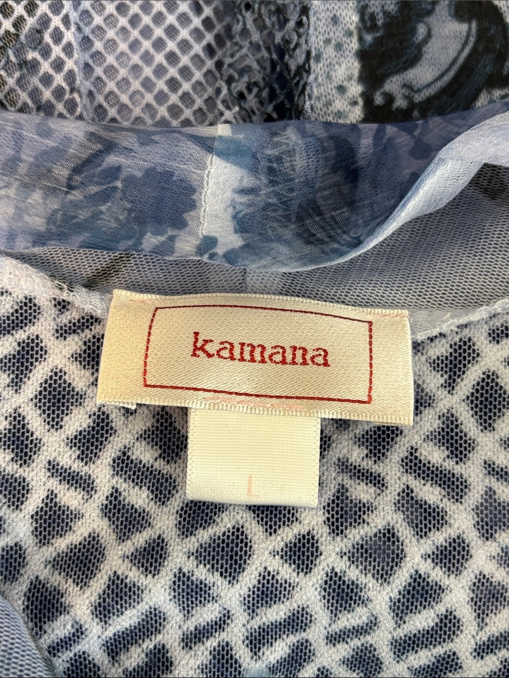 Kamala Light Blue Patterned Open-Front Duster Cape - Picture 9 of 13